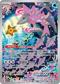 Veluza Pokemon card from Paradox Rift, card number 192