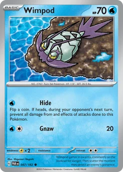 Wimpod Pokemon card from Paradox Rift, card number 47