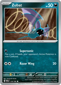 Zubat Pokemon card from Paradox Rift, card number 110