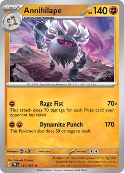 Annihilape Pokemon card from Paldean Fates, card number 47