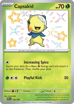 Capsakid Pokemon card from Paldean Fates, card number 106