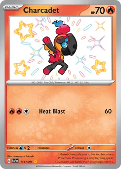 Charcadet Pokemon card from Paldean Fates, card number 114