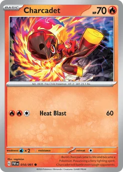 Charcadet Pokemon card from Paldean Fates, card number 14