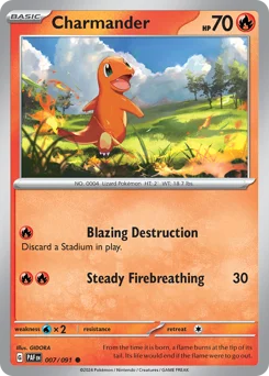 Charmander Pokemon card from Paldean Fates, card number 7