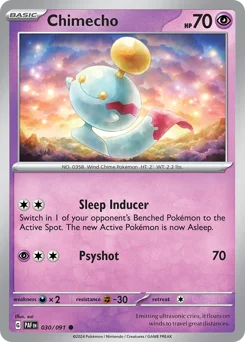 Chimecho Pokemon card from Paldean Fates, card number 30