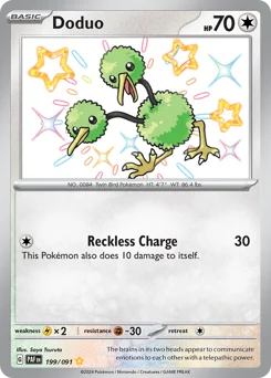 Doduo Pokemon card from Paldean Fates, card number 199