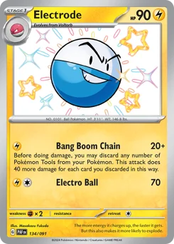 Electrode Pokemon card from Paldean Fates, card number 134