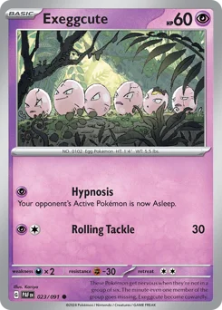 Exeggcute Pokemon card from Paldean Fates, card number 23