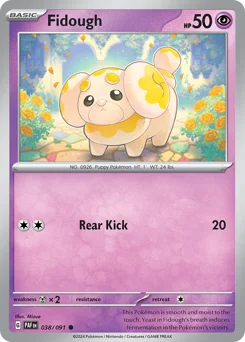 Fidough Pokemon card from Paldean Fates, card number 38