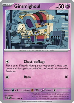 Gimmighoul Pokemon card from Paldean Fates, card number 44