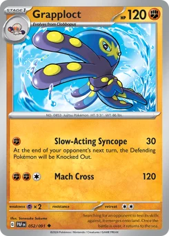 Grapploct Pokemon card from Paldean Fates, card number 52