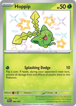 Hoppip Pokemon card from Paldean Fates, card number 96