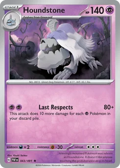 Houndstone Pokemon card from Paldean Fates, card number 43