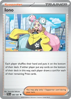 Iono Pokemon card from Paldean Fates, card number 80
