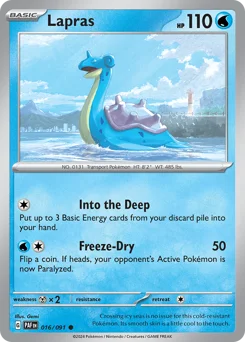 Lapras Pokemon card from Paldean Fates, card number 16