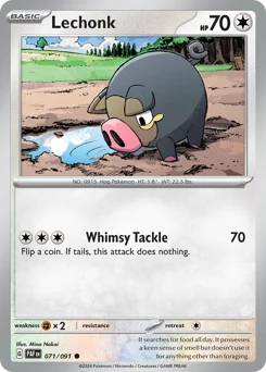 Lechonk Pokemon card from Paldean Fates, card number 71