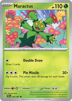 Maractus Pokemon card from Paldean Fates, card number 3