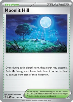 Moonlit Hill Pokemon card from Paldean Fates, card number 81