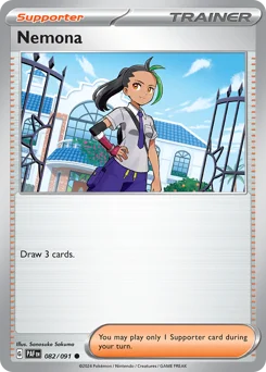 Nemona Pokemon card from Paldean Fates, card number 82