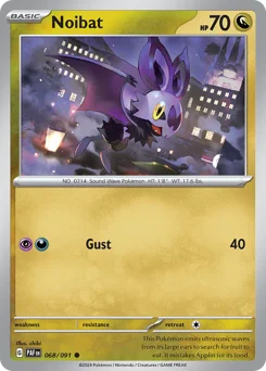 Noibat Pokemon card from Paldean Fates, card number 68