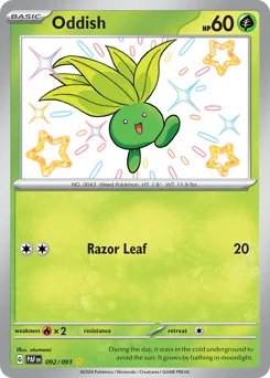 Oddish Pokemon card from Paldean Fates, card number 92