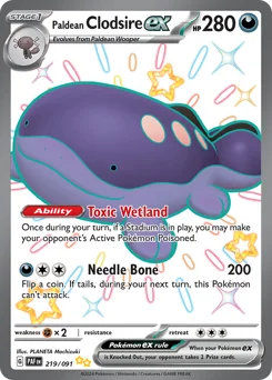 Paldean Clodsire ex Pokemon card from Paldean Fates, card number 219