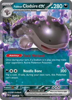 Paldean Clodsire ex Pokemon card from Paldean Fates, card number 59