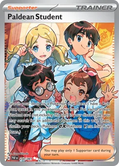 Paldean Student Pokemon card from Paldean Fates, card number 230