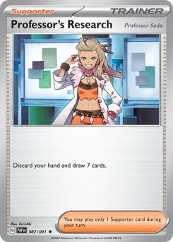 Professor's Research Pokemon card from Paldean Fates, card number 87