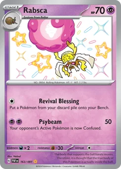 Rabsca Pokemon card from Paldean Fates, card number 163