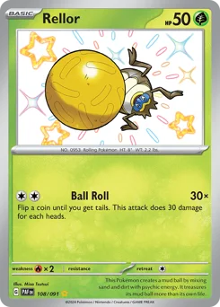 Rellor Pokemon card from Paldean Fates, card number 108