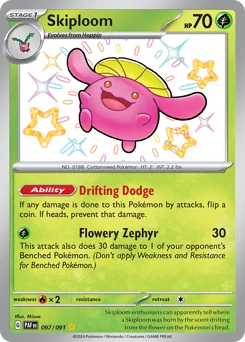 Skiploom Pokemon card from Paldean Fates, card number 97