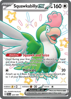Squawkabilly ex Pokemon card from Paldean Fates, card number 223