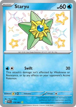 Staryu Pokemon card from Paldean Fates, card number 118