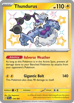 Thundurus Pokemon card from Paldean Fates, card number 139