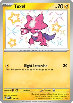 Toxel Pokemon card from Paldean Fates, card number 140
