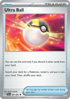 Ultra Ball Pokemon card from Paldean Fates, card number 91