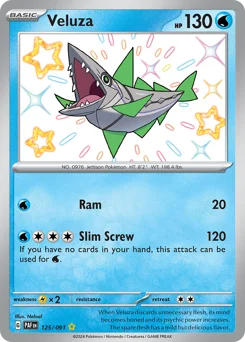 Veluza Pokemon card from Paldean Fates, card number 125