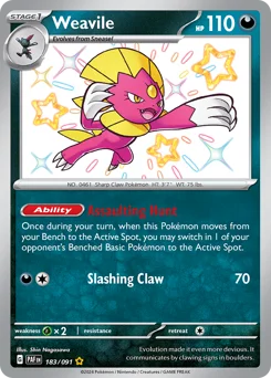 Weavile Pokemon card from Paldean Fates, card number 183