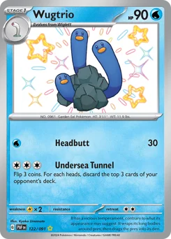 Wugtrio Pokemon card from Paldean Fates, card number 122