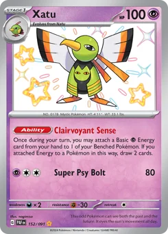 Xatu Pokemon card from Paldean Fates, card number 152