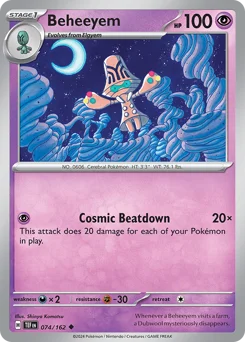 Beheeyem Pokemon card from Temporal Forces, card number 74