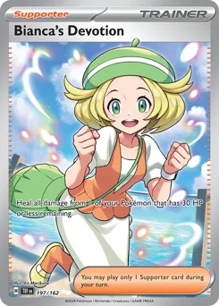 Bianca's Devotion Pokemon card from Temporal Forces, card number 197