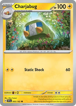 Charjabug Pokemon card from Temporal Forces, card number 55