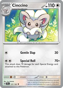 Cinccino Pokemon card from Temporal Forces, card number 137