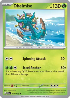 Dhelmise Pokemon card from Temporal Forces, card number 19