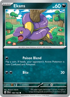 Ekans Pokemon card from Temporal Forces, card number 100