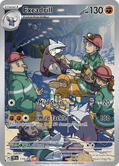 Excadrill Pokemon card from Temporal Forces, card number 174