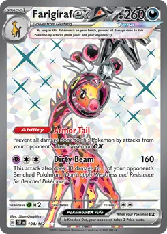 Farigiraf ex Pokemon card from Temporal Forces, card number 194