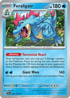 Feraligatr Pokemon card from Temporal Forces, card number 41